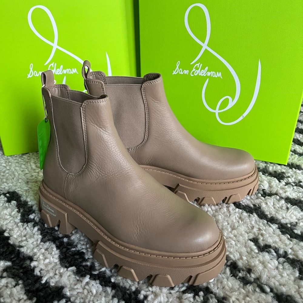 New Sam Edelman WATERPROOF Daelyn Lug Sole Short Boot